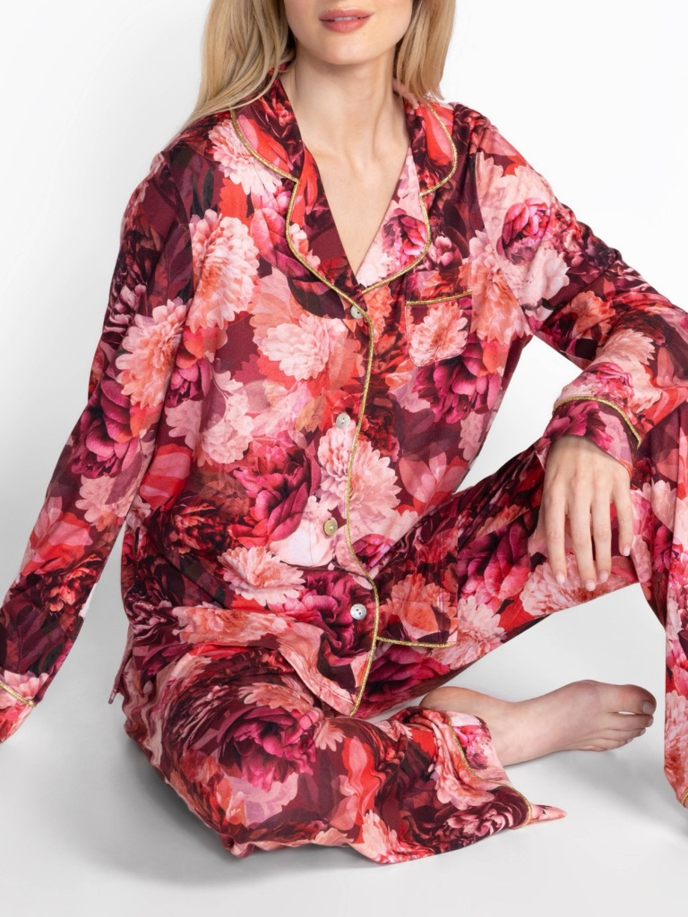 JOHNNY WAS The Carly Pajama 2 Piece Set In
"Rosas Floral Print" 🌹